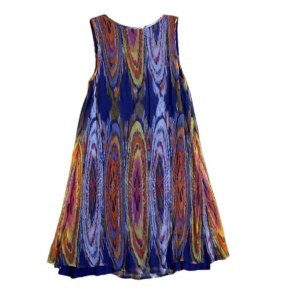Alberto Makali Multicolor Sleeveless Tent Dress Sequin Small Flowy Summer - Picture 9 of 9